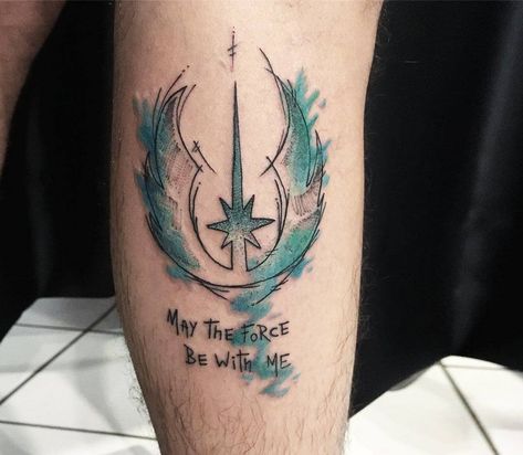 May the force be with you tattoo by Gustavo Takazone | Photo 24215 Jedi Order Symbol, Lightsaber Tattoo, Star Wars Quotes, Forearm Tattoo Design, Jedi Order, Tattoo Girls, World Tattoo, Star Wars Tattoo, Symbol Tattoos