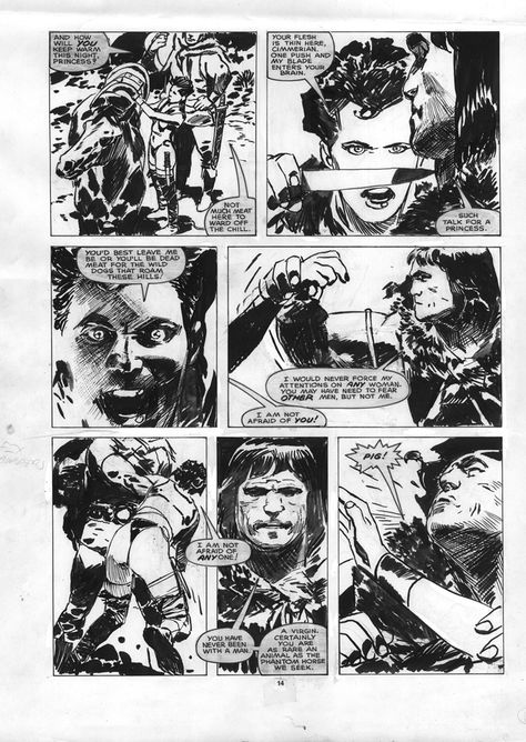 Conan Comic Art, Jorge Zaffino, Comic Inking, Jim Steranko, Best Comic Books, Comic Layout, Comic Book Pages, Comic Manga, Tinta China