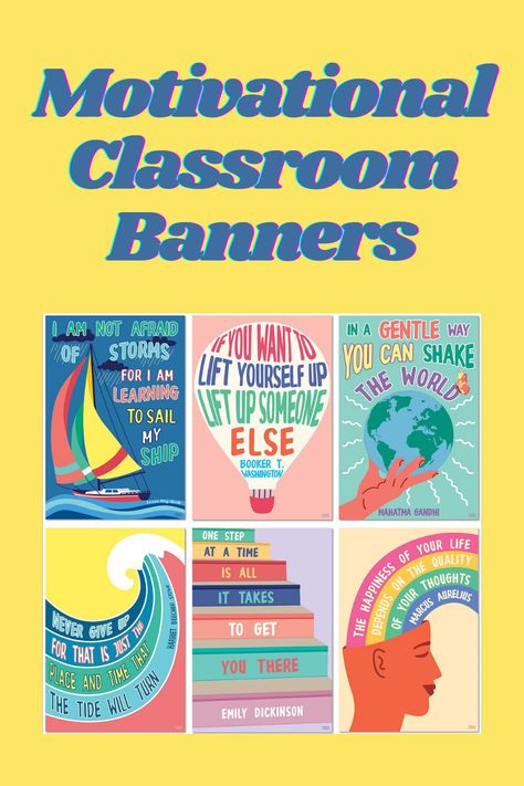 Classroom Posters Middle School, Classroom Posters High School, High School Classroom Decorations, College Classroom, Classroom Decor High School, Classroom Banner, Growth Mindset Posters, Inspirational Decor, High School Classroom