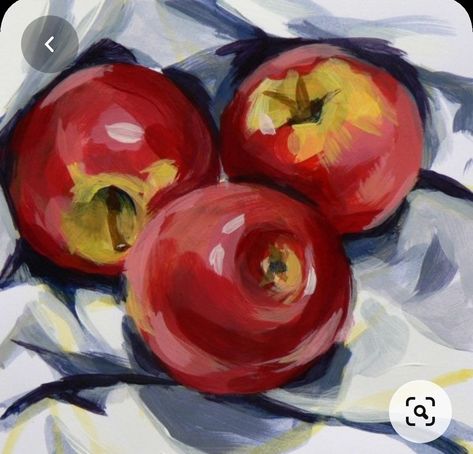 Simple Oil Painting, Apple Painting, Apple Art, Watercolor Paintings For Beginners, Flower Painting Canvas, Watercolor Paintings Easy, Fruit Painting, Textured Painting, 수채화 그림