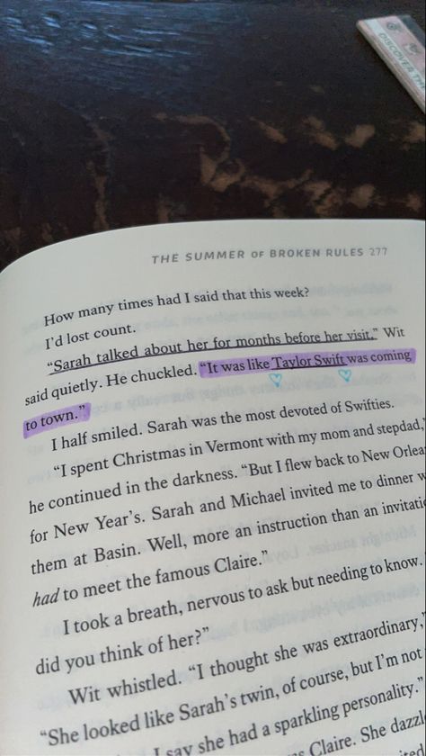 The Summer Of Broken Rules Taylor Swift, The Summer Of Broken Rules Annotations, The Summer Of Broken Rules Book, The Summer Of Broken Rules, Tracking Reading, Romcom Books, Romance Books Quotes, Book Annotation, Favorite Book Quotes