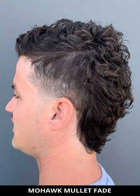 Mens Faux Hawk Fade Curly Hair, Men’s Faded Mohawk, Curly Fohawk Haircut Men, Mens Long Mohawk, Faux Mohawk Men, V Mohawk Men, Men’s Short Mohawk, Shaggy Mohawk Men, Faux Hawk Mullet Boys