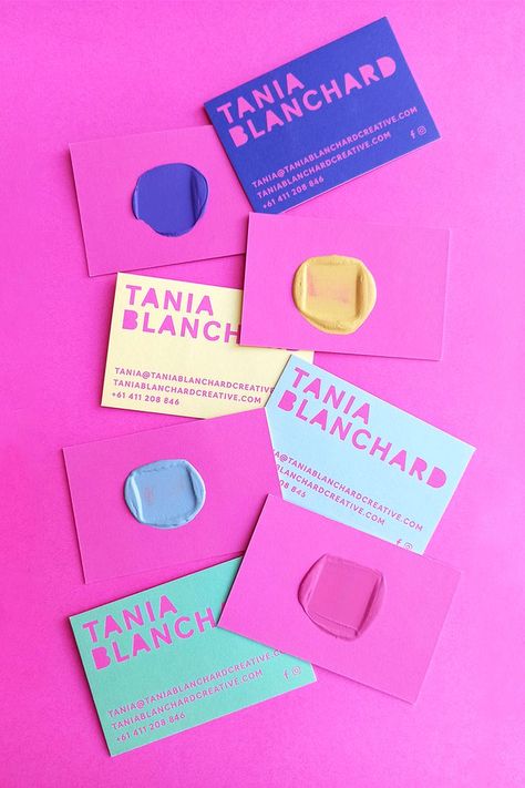 Pantone Business Card, Maximalist Business Card, Bright Business Cards, Make Up Artist Business Cards Ideas, Artists Business Cards, Funky Business Cards, Fun Business Cards, Art Business Logo, Colorful Business Card Design