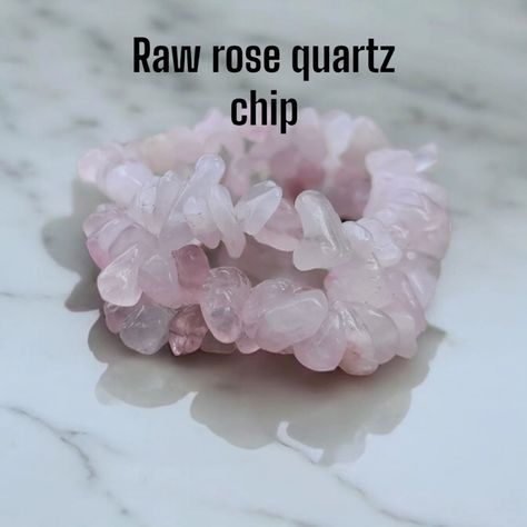 Rose Quartz chips. Stack of three bracelet Raw Rose Quartz, Rose Quartz, Chips, Bracelet, On Instagram, Instagram