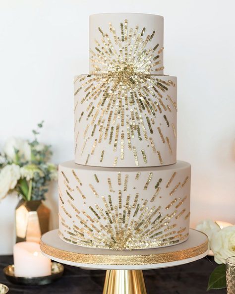 Sequin Cake, Sparkle Cake, Sunshine Cake, Art Deco Cake, Nye Wedding, Festival Bride, Amazing Wedding Cakes, Gatsby Wedding, Wedding Cake Inspiration