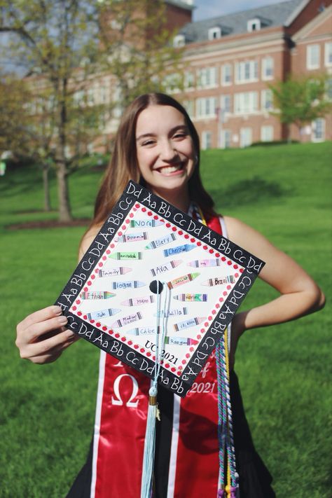 Grad Cap Designs Teacher, Student Teaching Graduation Cap, Early Childhood Education Graduation Cap, Student Teacher Graduation Cap, Teacher Cap Decoration Graduation, Elementary Teacher Graduation Pictures, Elementary Teacher Graduation Cap, Elementary Education Graduation Cap, Future Teacher Graduation Cap