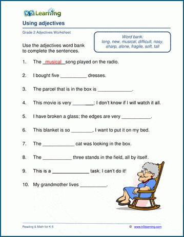 K5 Learning worksheets on using adjectives. Students use a word bank of adjective words to fill in the blanks in sentences. Free and printable worksheets from K5 Learning; no login required. Worksheets Grade 2, Practice English Grammar, Adjectives Grammar, Worksheet For Class 2, Compound Words Worksheets, Grammar Sentences, Adjective Words, Adjective Worksheet, Describing Words