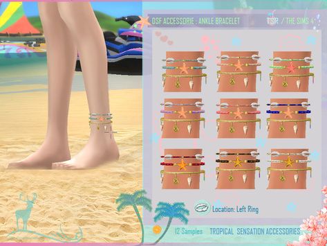 Sims4 Aesthetic, Cc Swimwear, Ankle Braclets, Summer Jewlery, Sims 4 Nails, Sims 4 Male Clothes, Sims 4 Piercings, Sims 4 Challenges, Arm Accessories