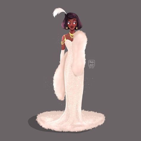 Tiana White Dress, Disney Princesses And Princes, Disney Princess Modern, Disney Princess Fashion, Disney Artwork, Princess Tiana, Modern Disney, Disney Princess Art, Princess Art