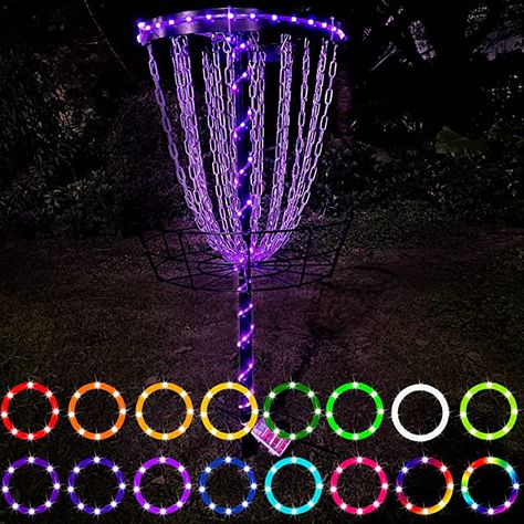 Waybelive LED Disc Golf Lights, Remote Control Disc Golf Rim Light for Disc Golf Basket, C Battery Box, 16 Color Change by Yourself, Waterproof, Super Bright to Play at Night Disc Golf Gifts, Disc Golf Basket, Disc Golf Baskets, Rim Light, Basket Lighting, Can Lights, Golf Gifts, Disc Golf, Led Strip Lighting