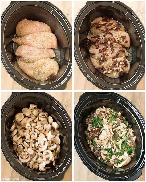 Crock Pot Chicken Marsala recipe. Mushroom Chicken Crockpot, Crock Pot Chicken Marsala, Slow Cooker Chicken Mushroom, Panko Salmon, Easy Chicken Marsala Recipe, Chicken Spinach Mushroom, Chicken Mushroom Marsala, Easy Chicken Marsala, Florentine Recipe