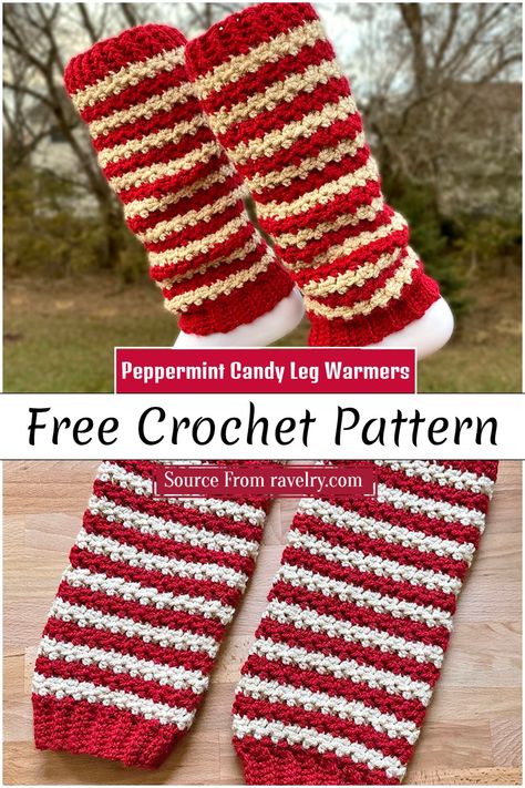 Crochet Christmas Leg Warmers, Crochet Leg Warmers Free Pattern Kids, Crochet Leg Warmers Free Pattern Women, Crochet Leg Warmers Free Pattern Easy, Crochet Peppermint, Crochet Leg Warmers Free Pattern, Crochet Baby Leg Warmers, Christmas Leg Warmers, Boot Warmers