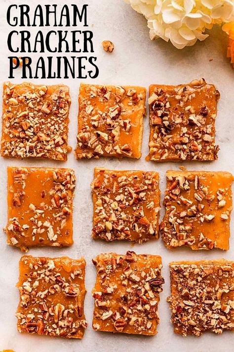 Take Along Snacks, Grahman Crackers Desserts Easy, Graham Cracker Pralines, Cracker Treats, Make Dessert, Cracker Toffee, Family At Home, Daisy Cakes, Simple Dessert