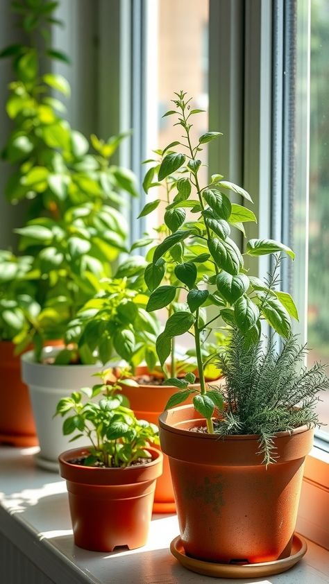 🌿✨ Transform your home into a fragrant oasis with an indoor herb garden! Enjoy the convenience of fresh flavors all year round. Find out the amazing benefits of growing herbs indoors here: [Link] #HerbGarden #FreshFlavors #HomeGrown Indoor Gardening, Growing Herbs Indoors, Herb Garden In Kitchen, Thriving Garden, Indoor Herb Garden, Herbs Indoors, Indoor Gardens, Growing Indoors, Garden Yard Ideas