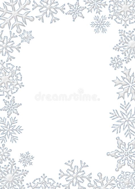 Snowflake Illustration, Boarders Designs For Projects, Snowflake Border, Border Illustration, Snowflakes Drawing, Crystal Background, Winter Shower, Graphic Background, Snowflake Background