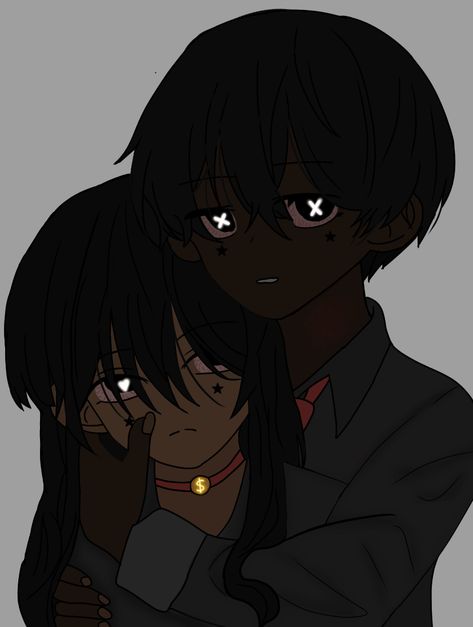 Matching Pfp Couple Brown Skin, Brown Skin Matching Pfp, Dark Skin Matching Pfp, Matching Pfp Brown Skin, Black Boy White Girl Matching Pfp Couple, Matching Pfp Black Couple, Manga Aesthetic Black Couple, Black Couple Pfp, Black Matching Pfps