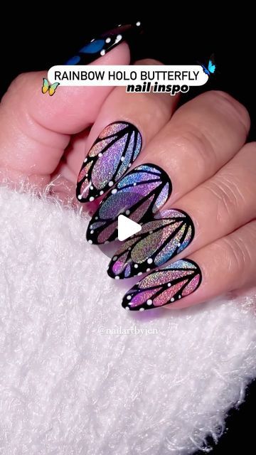 Jeanette Flores on Instagram: "POV: You’re still not over the butterfly wing nail trend!
🦋🤯🧲💅🏽 rainbow holographic cat eye nails!!😮‍💨

Save for inspo and Follow for the tutorial! (Tutorial is now posted under my reels)

Using @daily_charme (code: JEN10)
•C07 UniKitty 
•Tinted Glass Charme Gels

#dailycharme #glassnails #cateyenails #magneticnails #uñas #nailtrends #springnails #nailinspo #rainbownails #ombrenails #jellynails #springnails2024 #cateyegelpolish #silknails #shortnails #pressonnails #almondnails #holonails #summernails #uñas" Olivia Concert, Silk Nails, Holo Nails, Rainbow Holographic, 2024 Nails, Cat Eye Gel Polish, Nail Trend, Eye Nails, Magnetic Nails