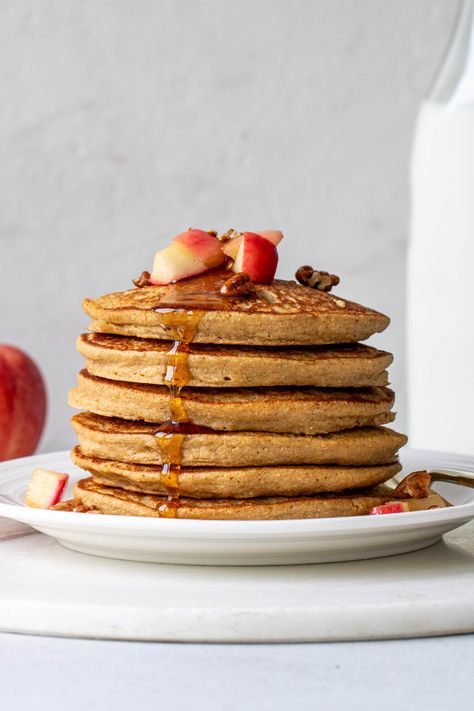 Oatmeal Applesauce Pancakes Oatmeal Applesauce Pancakes, Apple Oatmeal Pancakes Healthy, Apple Oatmeal Pancakes, Oatmeal Yogurt Pancakes, Pancakes Oatmeal, Applesauce Pancakes, Oatmeal Pancakes Healthy, Family Friendly Breakfast, Kid Friendly Breakfasts