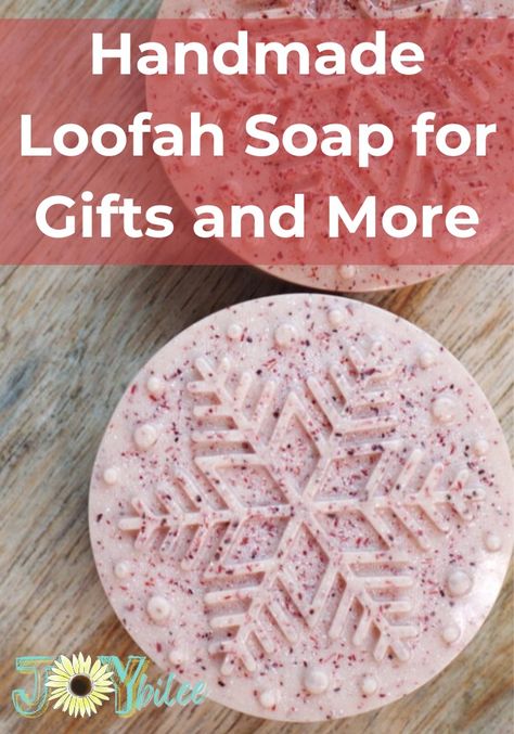 This loofah soap is a great option for gifts, for a make and take workshop, or just to make to pamper yourself. Loofah's are more exfoliating than a bath sponge, and best of all their natural and renewable. If you live in zone six or higher, you can even grow your own loofah gourds for sponges! Luffa Sponge, Sponge Crafts, Office Party Gifts, Melt And Pour Soap, Natural Sponge, Loofah Soap, Loofah Sponge, Christmas Soap, Melt And Pour