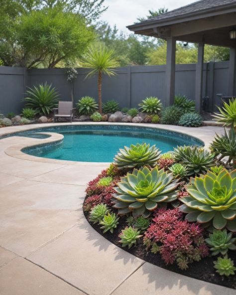 10 Best Succulents for around the Pool Boho Pool Decor, Pencil Plant, Tropical Backyard Landscaping, Pool Plants, Florida Pool, Tropical Backyard, Pool Landscape, House Backyard, Crassula Ovata