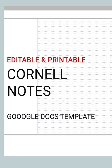 The Simple Cornell Notes Google Docs Template is specifically crafted to provide a clean and intuitive design. With ample space for writing, you can capture key points, summaries, and reflections without feeling constrained. The minimalist layout ensures that your notes are easy to read and navigate, allowing you to focus on the content rather than the format. Google Docs Notes, Printable Notes Templates, Cornell Notes Template, Free Halloween Coloring Pages, Cornell Notes, Docs Templates, Intuitive Design, Minimalist Layout, Printable Notes