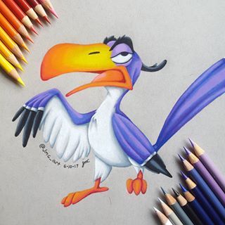 Zazu #art #prismacolor #ink #illustration #cartoon #drawing #animation #fanart #disneyart #disney #lionking #thelionking #zazu #bird Easy Pencil Drawings, Disney Character Drawings, Disney Drawings Sketches, Prismacolor Art, Cute Disney Drawings, Disney Art Drawings, Disney Sketches, Pencil Drawings Easy, Pinturas Disney