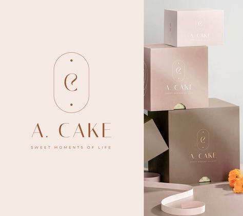 Premade Cake Logo Design, Modern Bakery Elegant Logo, Simple Cakery Branding Kit, Sweet Dessert Logo, Initial Logo, Cookie Logo, Cafe Logo - Etsy Logo For Sweets Business, Dessert Logo Design Sweets, Cake Shop Branding, Cakery Logo, Sweet Branding, Cakes Logo, Cake Logos, Logo Dessert, Ideas Para Logos