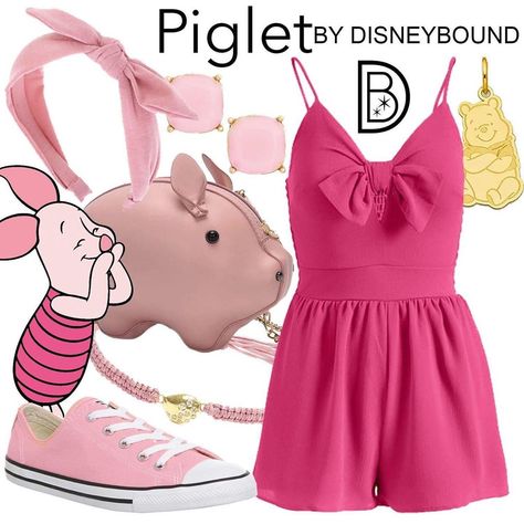 Piglet Disneybound, Disney Princess Inspired Outfits, Piglet Disney, Disneybound Ideas, Pooh Characters, Disney Character Outfits, Princess Inspired Outfits, Disney Themed Outfits, Disney Inspired Fashion