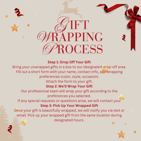 The Griffin Antique Mall will offer holiday gift wrapping services beginning Oct. 15, adding convenience and festive charm for shoppers throughout the season. The program will run through Dec. 13th, with that date serving as the final day to drop off packages for wrapping. The mall will wrap the first five gifts for free. After that, customers can have additional gifts wrapped for $2.50 per item. Purchases made in-store will qualify for free wrapping, making it easier for customers to find th... How Much To Charge For Gift Wrapping, Gift Wrapping Price List, Gift Wrapping Service Flyer, Gift Wrap Fundraiser, Gift Wrapping Fundraiser, Fun Fundraisers, Wrapping Techniques, Holiday Gift Wrapping, Gift Wrapping Techniques