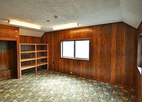 How To Remove Wood Paneling, Drywall Over Wood Paneling, Updating Wood Paneling Walls, 1970s Wood Paneling, Installing Drywall, Remodeling Mobile Homes, Mobile Homes, Wood Panel Walls, Drywall