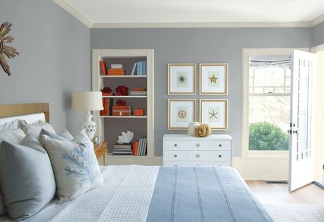 Benjamin Moore Timber Wolf. Haven't heard too much about this grey color, but wow, it is pretty. Bedroom Paint Colors Benjamin Moore, Cream Wall Paint, Benjamin Moore Bedroom, Wall Silhouette, Indoor Paint Colors, Best Gray Paint, Best Bedroom Paint Colors, Bedroom Paint Colors Master, White Heron