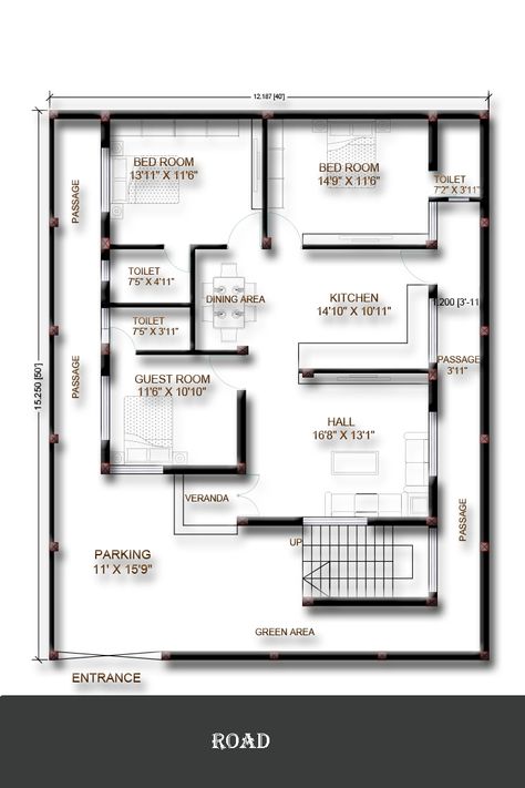 THIS HOME IS HAVING

GROUND FLOOR -
   1 - PARKING
   1 - LIVING AREA
   1 - TOILETS
   1 - KITCHEN
   1 - DINING AREA
   1 - STAIRCASE
   2- BEDROOM
     GEST ROOM 40x 30 House Plans, 50×60 House Plan, 50×40 House Plan, 30 50 House Plans India, 60×40 House Plans, 50x50 House Plans Layout, 35x45 House Plan, 40×40 House Plans, 40×50 House Plans