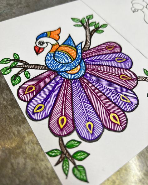 ✨ The Beauty of Madhubani Art – Peacock Painting 🦚✨ Presenting this graceful Madhubani peacock painting, a symbol of beauty, elegance, and nature’s vibrant colors. In this artwork, I’ve followed the intricate traditional patterns of Mithila art, using natural motifs and fine detailing that reflect the essence of Madhubani painting. Madhubani, or Mithila art, is a heritage of Bihar, known for its symbolic figures, geometric designs, and mythological inspiration. My Madhubani classes often fe... Mithila Painting Peacocks, Madhubani Art Peacock, Madhubani Peacock, Painting Madhubani, Mithila Art, Natural Motifs, Mithila Painting, Art Peacock, Peacock Painting