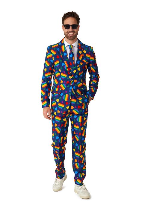 PRICES MAY VARY. PRIDE: Express your personality with this fabulous rainbow suit which oozes unity, freedom & festiveness. Whether you find yourself at a Pride event, a festival or a poolside party, people will be hunting your stripes! CHECK YOUR SIZE: Our suits are outstanding in any situation, so make sure to measure yourself! You don't want to ruin the party with a small suit, do you? Check the measure guide within the images and make sure you receive a size that suits you! The Suit fitting i Tokio Hotel Poster, Rainbow Suit, Cafe Art Painting, Hotel Poster, Rainbow Costumes, Pride Event, Harry Potter Cartoon, Silly Clothes, Bedroom Entrance