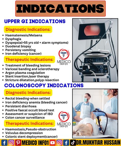 Indications of Endoscopy and Colonoscopy #endoscopy #colonoscopy #medicoinfo1 #medical #medicalstudent #medicalschool #medicine #medico #mbbs #mbbsstudent #mednotes #pharmacology #physiology #pathology #anatomy #microbiology #health #usmle #doctor #nurse Endoscopy Nurse, Medical Study, Nursing School Essential, Medical Studies, Laser Therapy, Study Material, Medical Education, Blood Test, Pharmacology