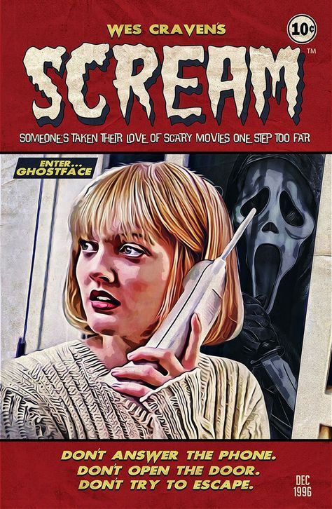 Love how this movie poster of the movie Scream looks like a comic cover #movieposters #horror Scream 1996, Scream Movie, Movie Poster, Scream, Movie Posters, Art, Film Posters