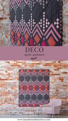 Art Deco Quilt Designs, Zen Quilt Patterns, Modern Bed Quilt Patterns, Ember Quilt Pattern, Art Deco Knitting Pattern, Elegant Quilt Patterns, Unusual Quilt Patterns, Modern Quilt Patterns Free Simple, Three Fabric Quilt Patterns