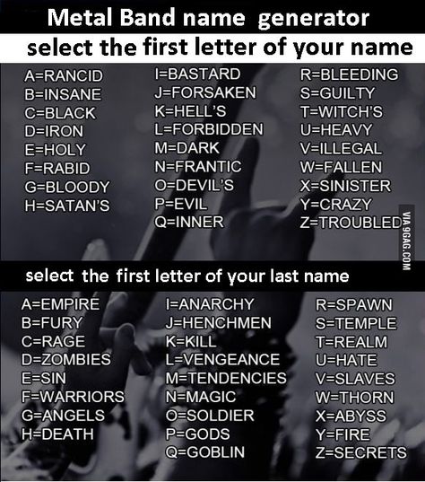 Metal band name generator, my name is Carlos Vazques and I dislike it. Band Name Generator, Funny Name Generator, Scenario Game, Birthday Scenario, Lets Play A Game, Dark Angels, Name Games, Funny Names, Name Generator