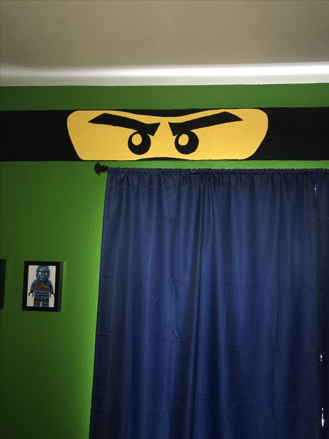 LEGO Ninjago Room - mask painted on wall by mommy Lego Ninjago Bedroom, Ninjago Room Ideas, Ninjago Bedroom, Ninjago Room, Lego Bedroom, Mask Painting, Lego Ninjago, Kids Rooms, Room Inspo