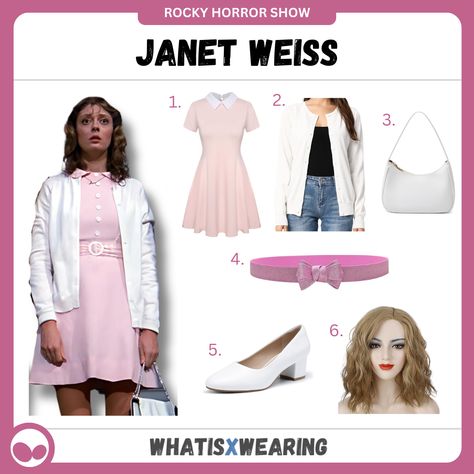 Embrace your wild side with our step-by-step costume guide for Janet Weiss from Rocky Horror Picture Show! Janet Rocky Horror Costume, Janet Rocky Horror, Simple Cosplay Ideas, Janet Weiss, Rocky Horror Picture Show Costume, Rocky Horror Costumes, Horror Costumes, Ricky Horror, Costume Guide