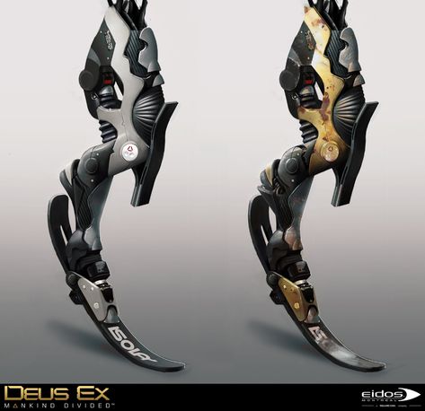 ArtStation - Deus Ex Mankind Divided - Aug Leg, Bruno Gauthier Leblanc Deus Ex Mankind Divided, Estilo Cyberpunk, Leg Art, Cyborgs Art, Prosthetic Leg, Robot Concept, Gato Anime, Arte Robot, Arte Cyberpunk