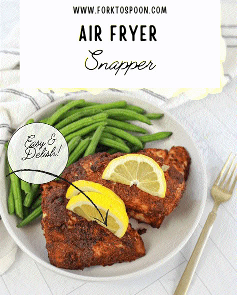 Air Fryer Snapper - Fork To Spoon Air Fry Red Snapper, Air Fried Red Snapper, Red Snapper Filet Recipes Air Fryer, Air Fryer Red Fish Recipes, Snapper Fish Recipes Air Fryer, Red Snapper Air Fryer Recipe, Air Fryer Snapper, Air Fryer Red Snapper Fish Recipes, Air Fryer Red Snapper