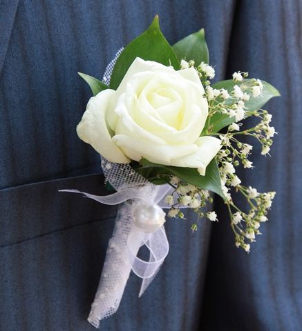 Boutonnière Boutonniere White, White Flower Boutonniere Grooms, Boutonniere White Rose, Small White Rose Boutonniere, White Rose Buttonhole Groom Boutonniere, White Rose Boutonniere, Prom Corsage And Boutonniere, White Boutonniere, Rose Boutonniere