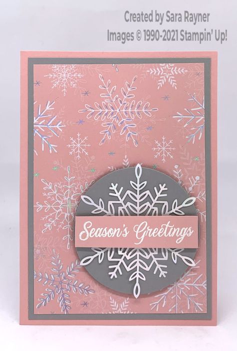 Merriest Moments, Pink Christmas Cards, Stampin Up Weihnachten, Whimsical Trees, Snowflake Cards, Homemade Christmas Cards, Stampin Up Christmas Cards, Stampin Up Christmas, Holiday Paper