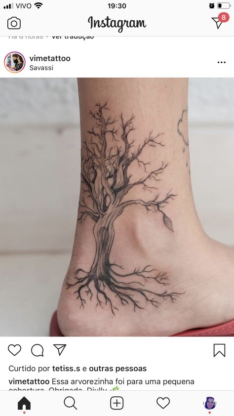 Tree Tattoo Calf, Shin Tattoo, Calf Tattoo, Side Tattoos, Tree Tattoo, Leaf Tattoos, Maple Leaf Tattoo, A Tree, Triangle Tattoo