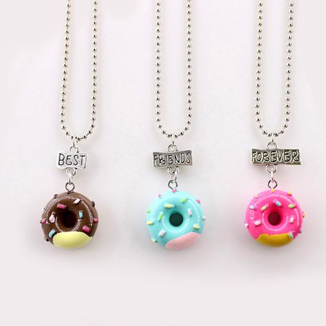 Kid Jewelry, Light Hanger, Donut Pendant, Friend Jewelry, Friendship Necklaces, Stylish Necklace, Girls Necklaces, Kids Shows, Best Friends Forever