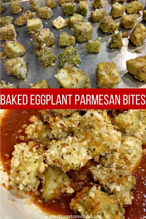 Is your garden eggplant growing quickly? Turn it into Baked Eggplant Parmesan Bites. So easy and so good. Eggplant Parmesan Bites, Eggplant Growing, Eggplant Bites, Parmesan Bites, Breaded Eggplant, Baked Eggplant Parmesan, Green Bean Salad Recipes, Oven Roasted Carrots, Eggplant Fries