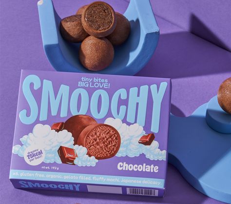 Egypt's Smoochy Wants to Be the Willy Wonka of Mochi | Dieline - Design, Branding & Packaging Inspiration Tiny Bites, Bakery Packaging Design, Ice Cream Snacks, Halal Food, Bakery Packaging, Reusable Packaging, Beer Packaging, Chocolate Packaging, Packaged Food