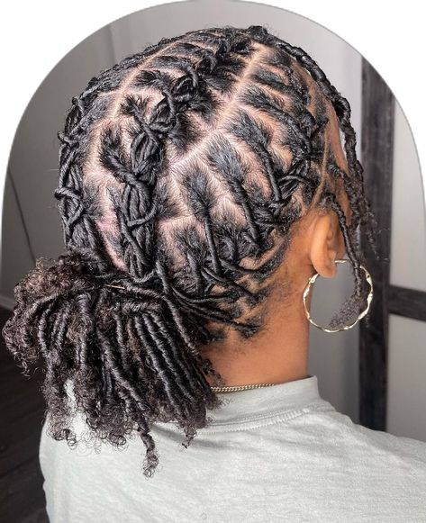 Short Starter Loc Styles For Women, Braided Loc Updo, Pony Updo, Twisted Locs, Loc Hairstyles For Women, Low Pony Hairstyles, Afro Hair Bun, Fall Haircut, Dreadlocks Styles