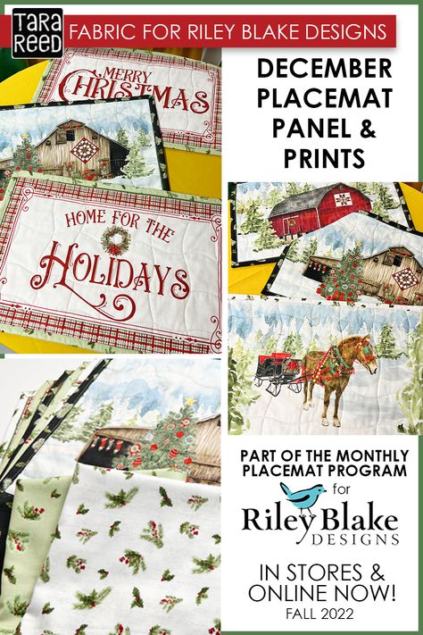 Dress up your table with new placemats for Christmas! Sew 6 watercolor designs from the placemat panel by Tara Reed for Riley Blake Designs. Placemats make great gifts and are also wonderful to sew and sell at fall craft fairs. Placemats To Sew, How To Make Placemats, Make Placemats, Sew And Sell, Fall Craft Fairs, Tara Reed, Watercolor Designs, Fall Craft, Table Runner And Placemats